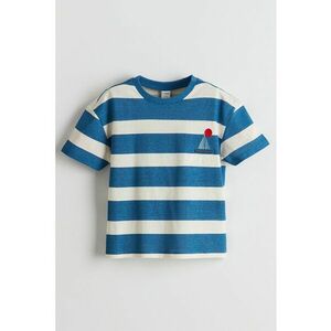 Tricou cu decolteu la baza gatului si model in dungi imagine