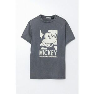 Tricou cu imprimeu cu Mickey Mouse si aspect prespalat imagine