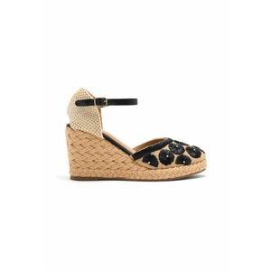 Espadrile tesute cu talpa wedge si garnituri din piele imagine