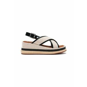 Sandale din material textil cu talpa demi-wedge imagine