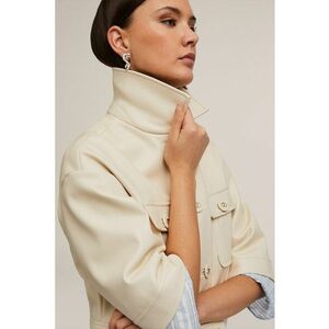Jacheta crop de piele ecologica imagine