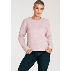 Pulover dama M1044 - asimetric - roz - lana 45% imagine