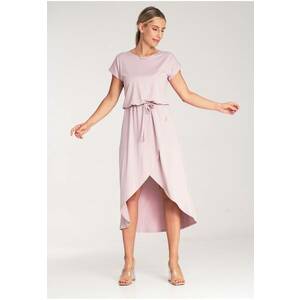 Rochie midi asimetrica - viscoza - roz imagine
