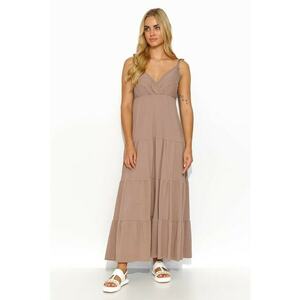 Rochie maxi evazata cu volane imagine