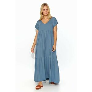 Rochie maxi lejera cu decolteu in V imagine