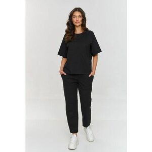 Set de bluza cu maneca medie si pantaloni lungi - Negru imagine