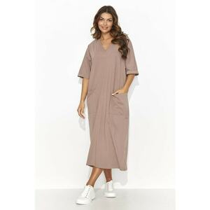 Rochie tip tricou cu decolteu in V si buzunare aplicate imagine