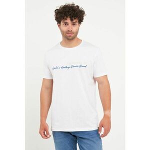 Tricou cu decolteu la baza gatului si imprimeu logo imagine