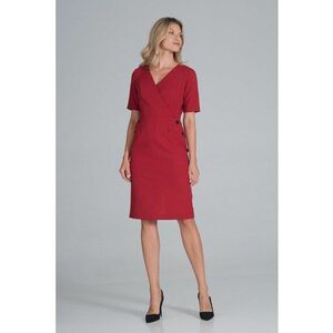 Rochie creion rosu - maneca scurta - poliester - imagine