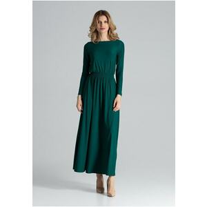 Rochie maxi verde - maneci lungi - poliester - eleganta - versatila imagine