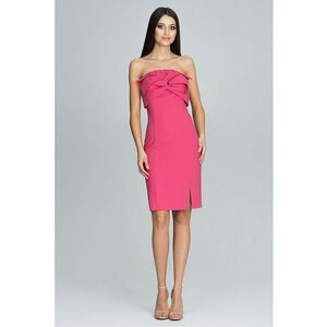 Rochie de seara M571 - coral - fara bretele - croiala creion - poliester 100% imagine