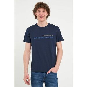 Tricou cu decolteu la baza gatului si imprimeu logo imagine