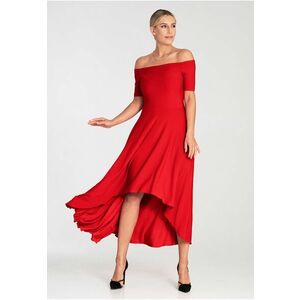 Rochie de seara lunga - rochie maxi - rosu - poliester-elastan imagine