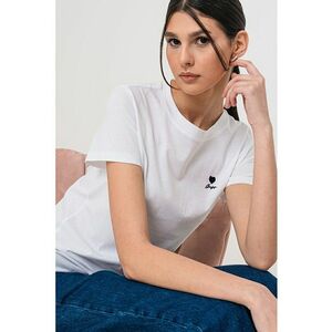 Tricou de bumbac cu decolteu la baza gatului imagine