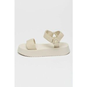 Sandale flatform din material textil cu segment cu inchidere velcro imagine