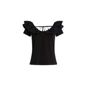 Tricou de bumbac cu aplicatii de volane imagine