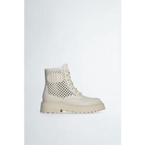 Bocanci din piele cu design perforat imagine