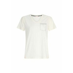 Tricou cu decolteu in V si buzunar fals cu strasuri imagine