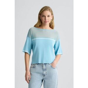 Bluza tricotata fin cu insertie de plasa imagine