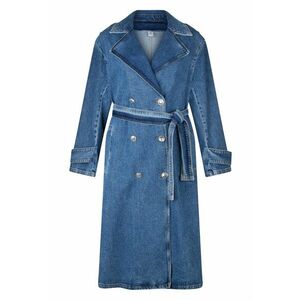 Trenci de denim cu cordon in talie imagine
