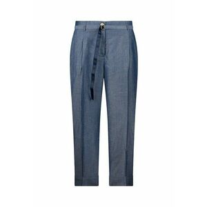 Pantaloni din amestec de in cu croiala ampla si curea in talie imagine