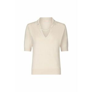 Tricou polo tricotat fin cu aplicatie cu colier imagine