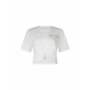 Tricou crop cu decolteu la baza gatului imagine