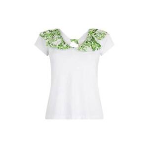 Tricou de bumbac cu aplicatii de volane imagine