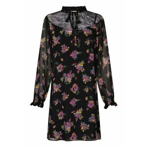 Rochie mini cu model floral si insertii de dantela imagine