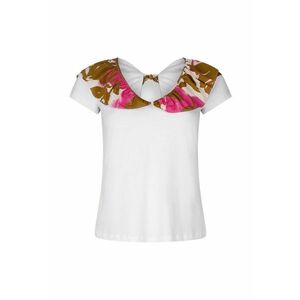 Tricou de bumbac cu aplicatii de volane imagine