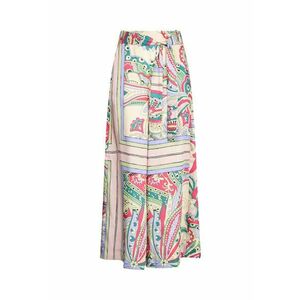 Pantaloni crop cu model si cordon in talie imagine