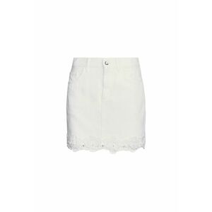 Fusta mini de denim cu dtaliu floral brodat imagine