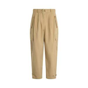 Pantaloni crop din amestec de lyocell cu talie inalta imagine