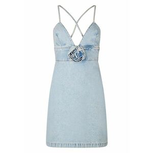 Rochie din denim cu detaliu floral imagine