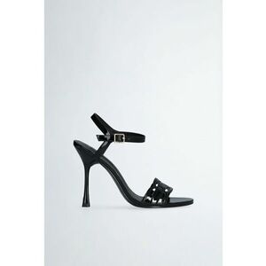 Sandale de piele lacuita cu toc clasic imagine