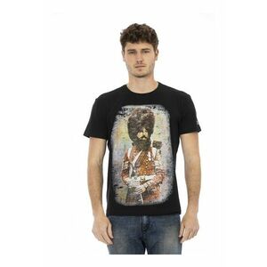 Tricou cu decolteu la baza gatului si imprimeu grafic imagine