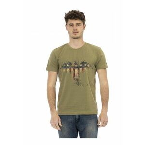 Tricou cu decolteu la baza gatului si imprimeu grafic imagine