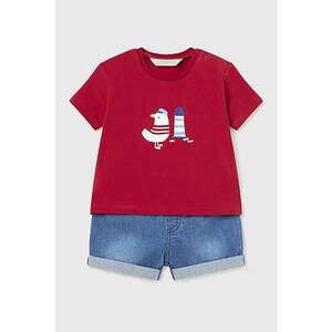 Set de tricou cu imprimeu si blugi scurti imagine