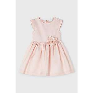 Rochie din amestec de in cu model floral si cordon in talie imagine