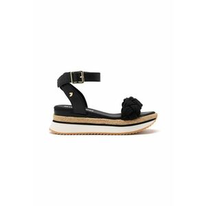 Sandale din piele ecologica cu talpa demi-wedge imagine