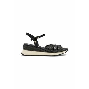 Sandale din piele ecologica impletita cu talpa wedge imagine