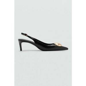 Pantofi de piele ecologica cu toc kitten imagine