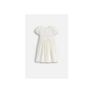 Rochie evazata cu maneci bufante - Alb imagine