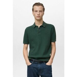 Tricou polo cu textura herringbone imagine