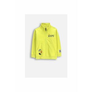 Jacheta din jerseu cu fermoar si guler inalt - Verde chartreuse imagine