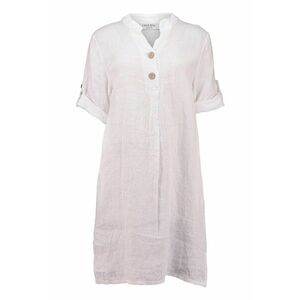 Rochie din in cu model uni imagine