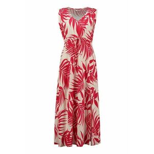 Rochie cu imprimeu tropical si decolteu in V imagine