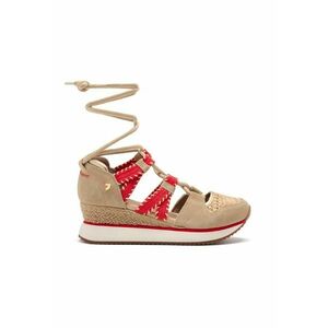 Sandale din piele intoarsa cu talpa demi-wedge imagine