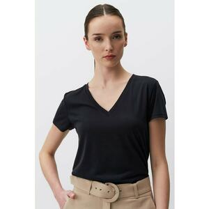 Tricou din amestec de modal cu decolteu in V imagine