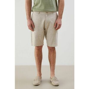 Bermude chino din amestec de bumbac si in cu model uni imagine